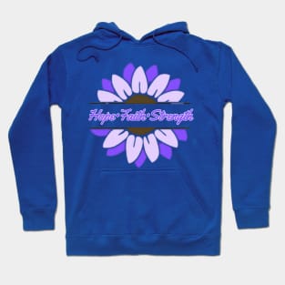 Purple sunflower Hope Faith Strength Hoodie